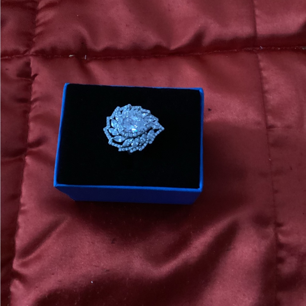 Silver Simulated Diamond Ring 59$
